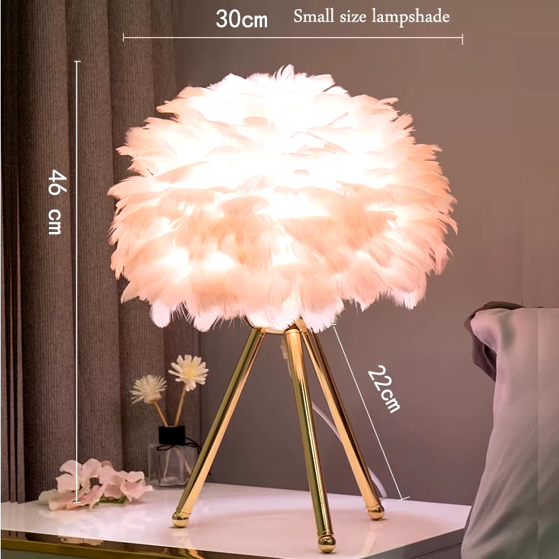 Elegant Goose Feather LED Table Lamp for a Modern Bedroom