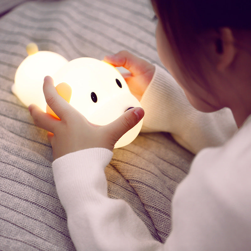 Dull Wang Night Light Led Rechargeable Silicone Lamp Creative Dimming Bedroom Cute Bedside Lamp Baby Feeding Table Lamp