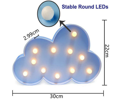 Enchanting 3D Cloud Night Light - Battery Powered Decorative Lamp for Kids' Rooms and Parties - Blue