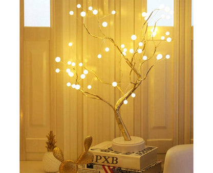 Enchanting Tabletop Bonsai Tree Light - DIY Artificial Pearl Tree with Warm LED Glow