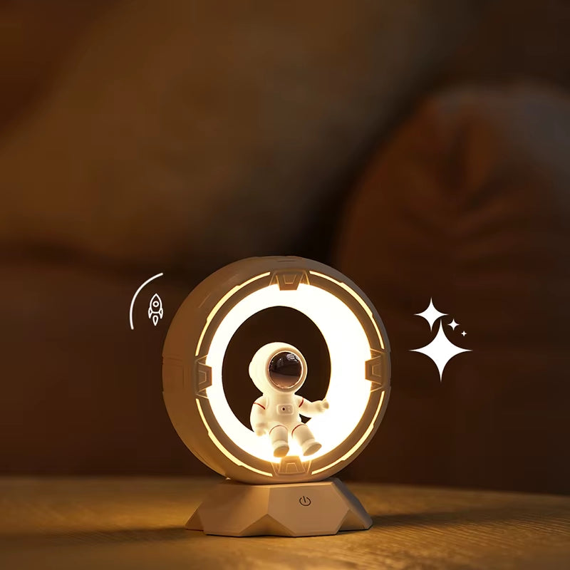 Illuminate Your Child's Imagination with the Rechargeable LED Astronaut Table Lamp - Touch Dimmable Night Light for Bedrooms