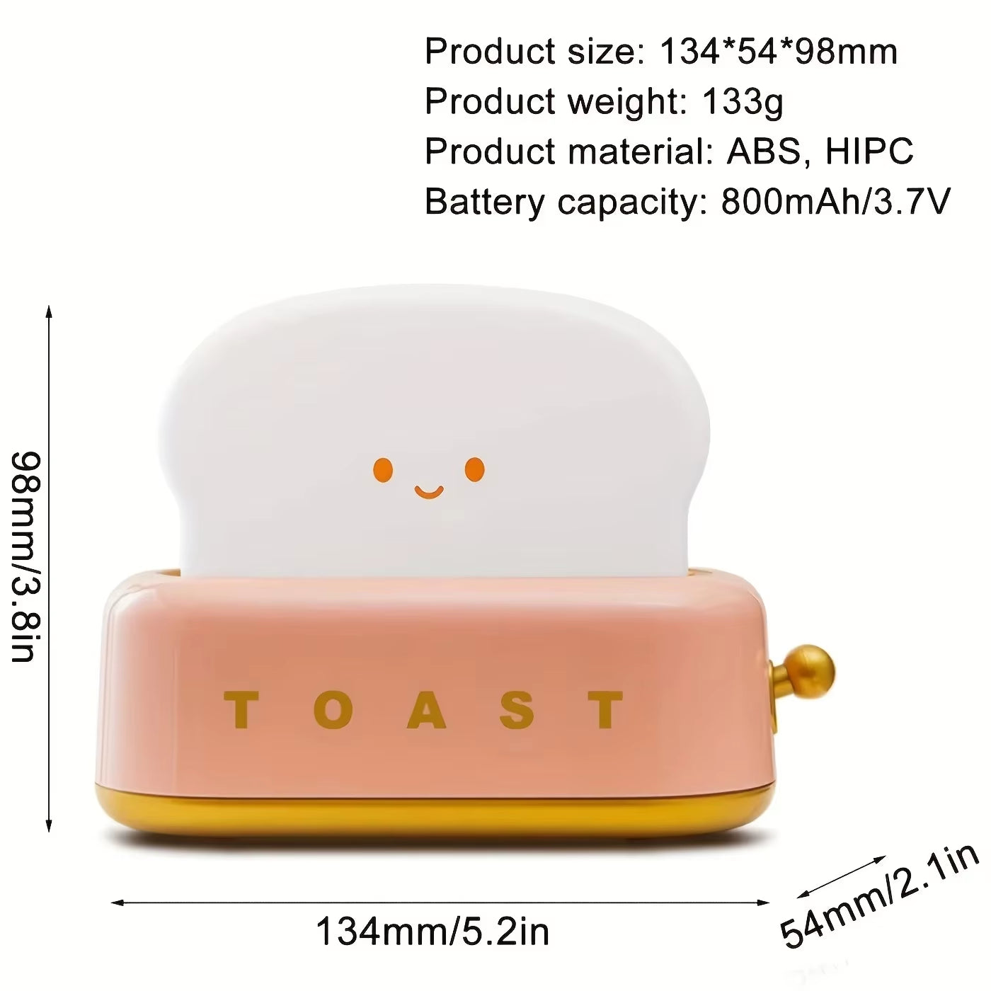 Say Cheese to Sweet Dreams with the Toasty Bread Nightlight - A Fun Rechargeable LED Lamp for Your Bedroom!