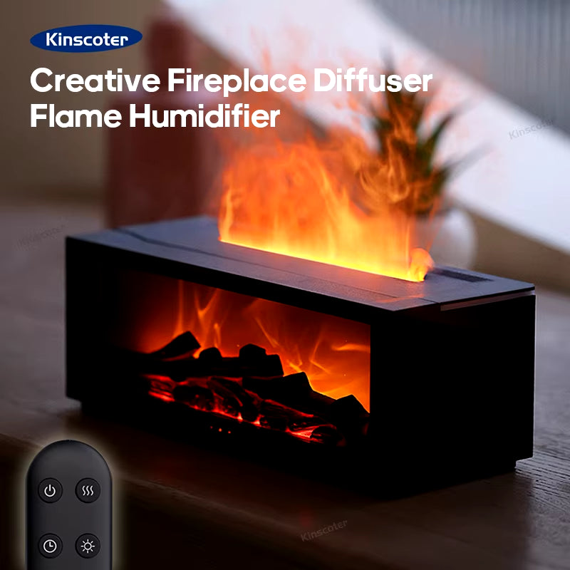 Transform Your Space with the Colorful Flame Aroma Diffuser - 150ml Waterless Humidifier with Remote Control and Timer for Relaxation and Ambiance