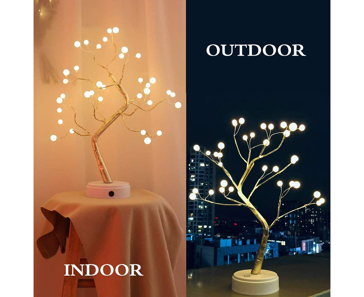 Enchanting Tabletop Bonsai Tree Light - DIY Artificial Pearl Tree with Warm LED Glow