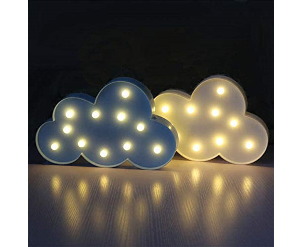 Enchanting 3D Cloud Night Light - Battery Powered Decorative Lamp for Kids' Rooms and Parties - Blue