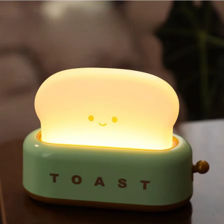 Say Cheese to Sweet Dreams with the Toasty Bread Nightlight - A Fun Rechargeable LED Lamp for Your Bedroom!