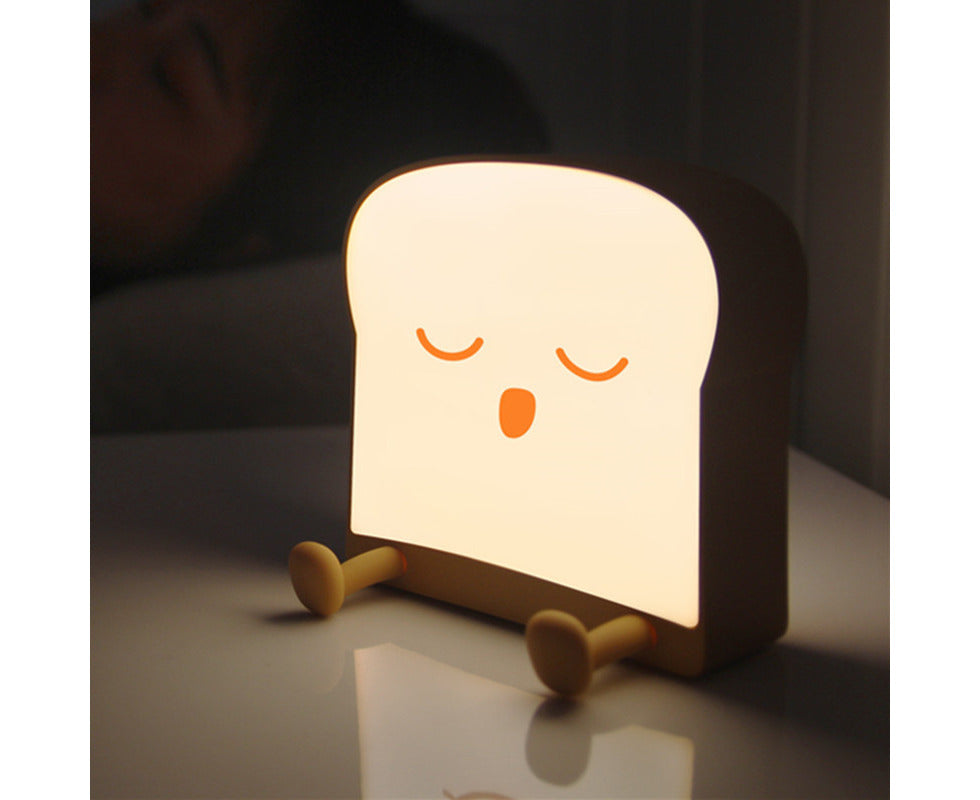 Adorable Toast Bread Night Light & Mobile Phone Holder - Perfect for Kids' Rooms and Cozy Spaces