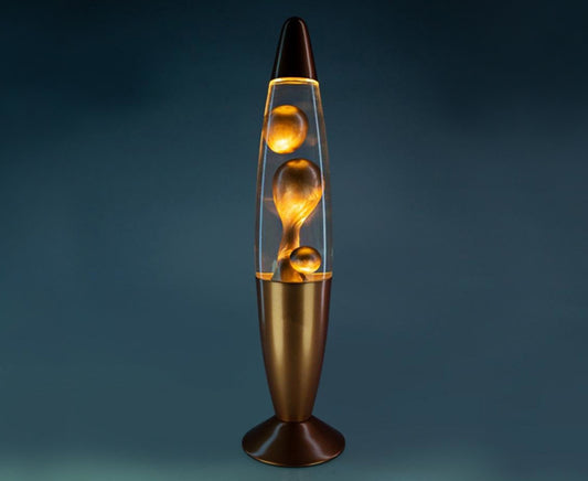 Illuminate Your Space with a Stunning Metallic Gold Lava Lamp - Retro 60s Charm!