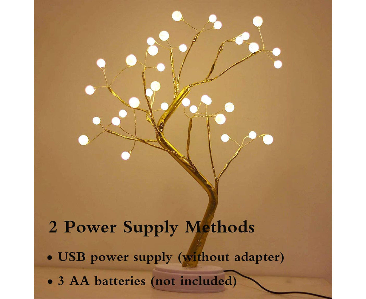 Enchanting Tabletop Bonsai Tree Light - DIY Artificial Pearl Tree with Warm LED Glow