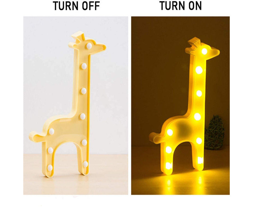 Delightful Giraffe Marquee Night Light - Perfect Lamp for Kids' Bedrooms and Nursery Decor