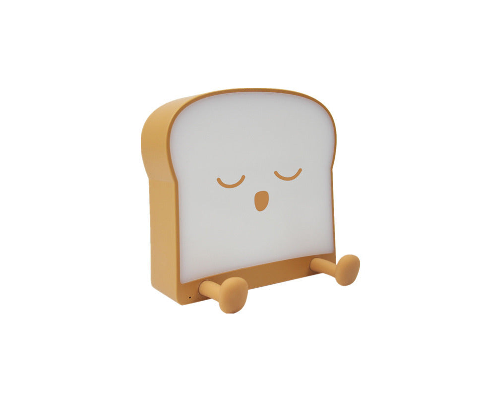 Adorable Toast Bread Night Light & Mobile Phone Holder - Perfect for Kids' Rooms and Cozy Spaces