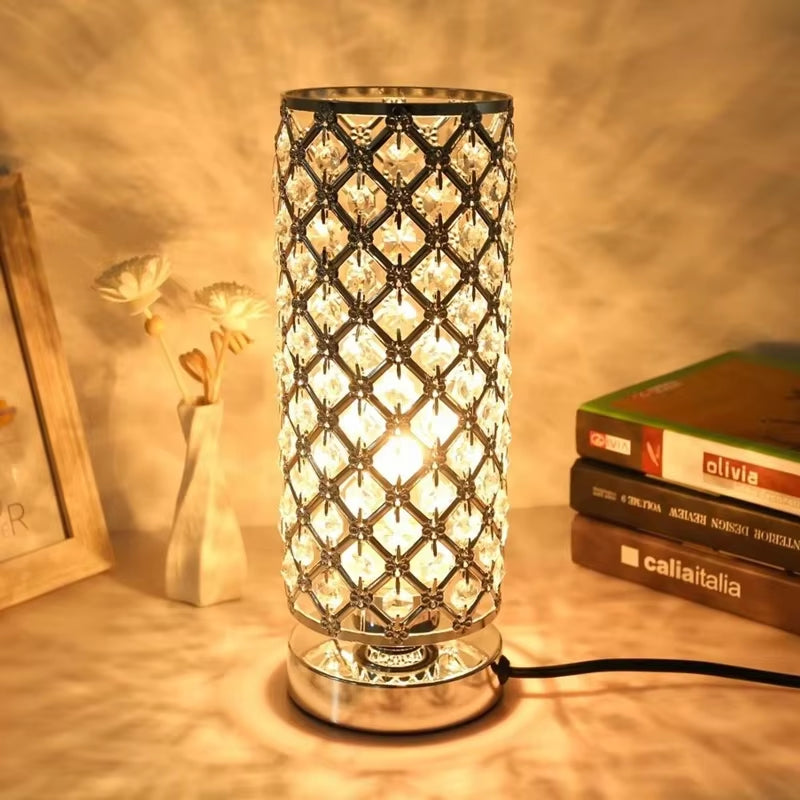 Elegant LED Touch Control Crystal Table Lamp for Modern Bedrooms - Gold and Silver Decorative Lighting