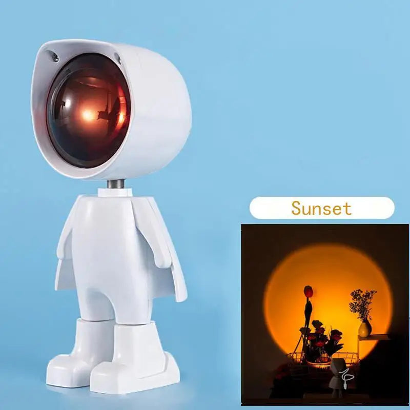 Transform Your Space with the LED Astronaut Night Light - 7 Color Sunset Projection and 360° Rotation