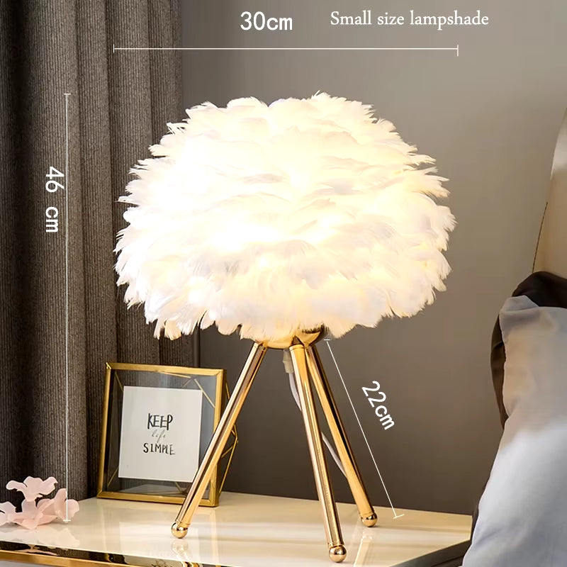 Elegant Goose Feather LED Table Lamp for a Modern Bedroom