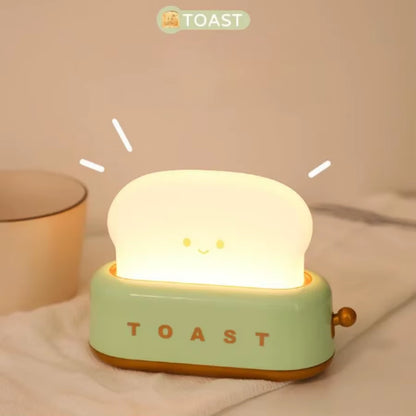 Say Cheese to Sweet Dreams with the Toasty Bread Nightlight - A Fun Rechargeable LED Lamp for Your Bedroom!