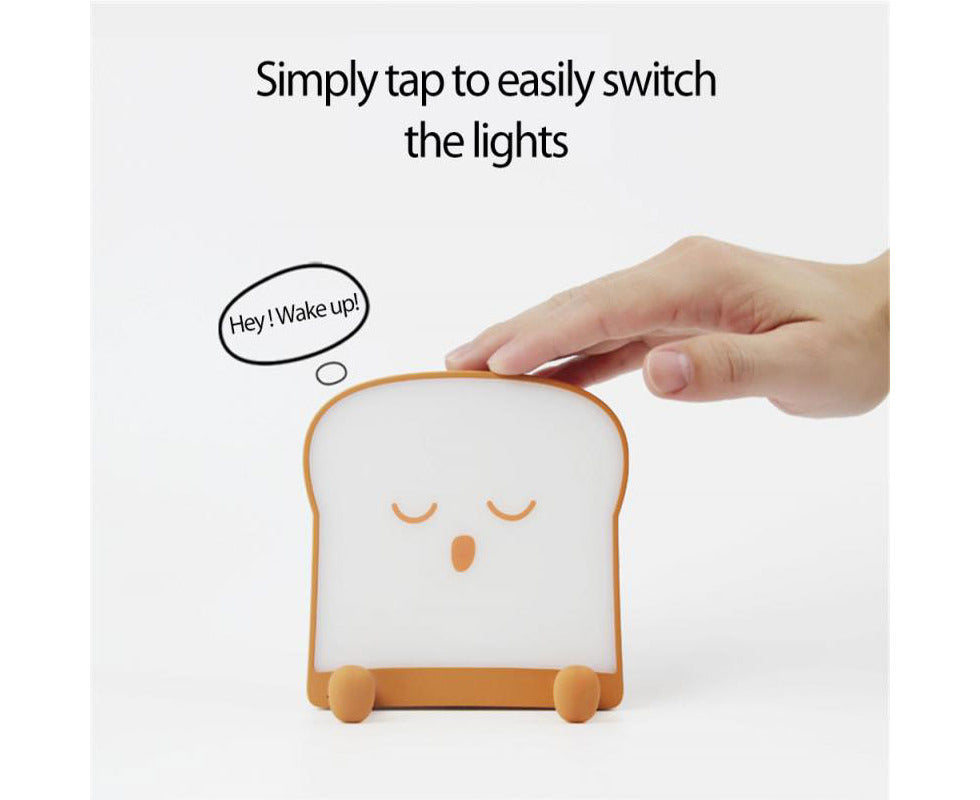 Adorable Toast Bread Night Light & Mobile Phone Holder - Perfect for Kids' Rooms and Cozy Spaces