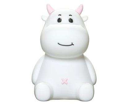 Mybaby Comfort Creatures Cow Night Light - Soothing Pink LED Lamp for Kids with Rechargeable USB and Auto-Off Timer