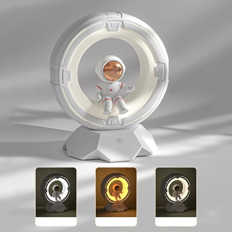 Illuminate Your Child's Imagination with the Rechargeable LED Astronaut Table Lamp - Touch Dimmable Night Light for Bedrooms